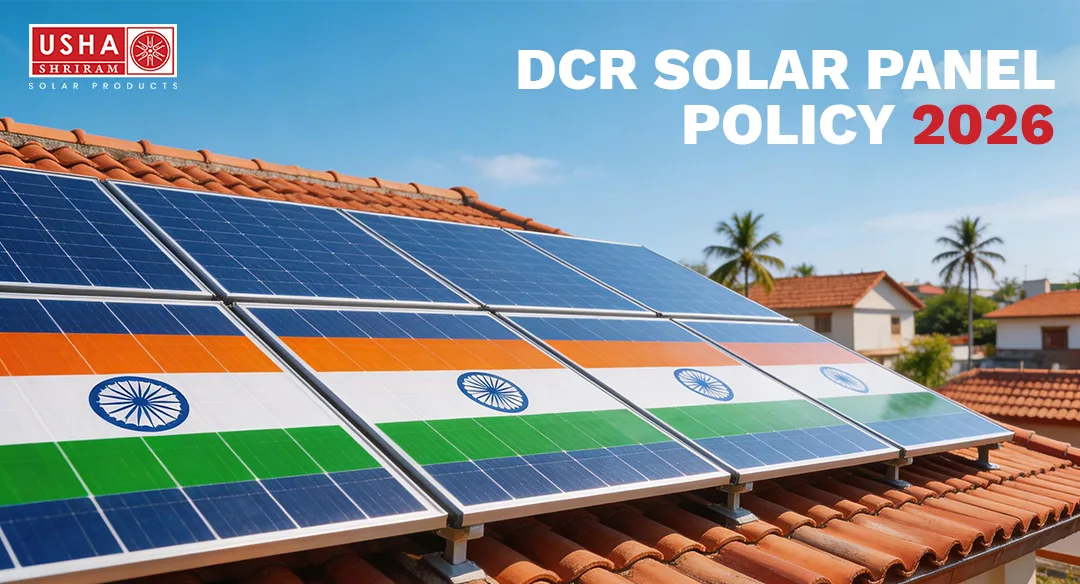 DCR Solar Panels in India installed on rooftop under 2026 policy update.